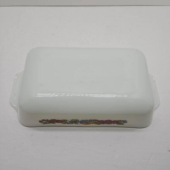 Vtg 1970 Anchor Hocking Fire King Nature's Bounty1-Qt Baking Dish Loaf Pan Fruit - Picture 6 of 9